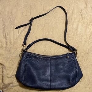 Leather Navy Boho Shoulder Bag